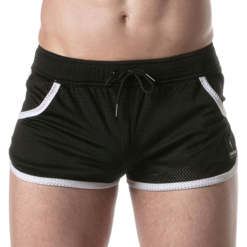 LEADER Short en mesh LOADED Noir-Banc